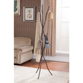 Metal Tree Branch Style Coat Rack with Multiple Hooks in Bronze