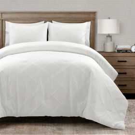 King/California King White Diamond Jacquard 3 PCS Comforter Set