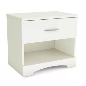 Modern 1 Drawer Nightstand End Side Table Storage in White