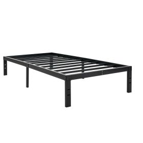 Twin XL College Dorm Heavy Duty Black Metal Platform Bed Frame