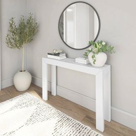 Solid Wooden Modern Accent Console Table / Sofa Table in White Wood Finish