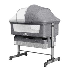 Baby Bassinet, Bedside Sleeper,Foldable Baby Bed to Bed, Adjustable Portable Bed for Infant/Baby/Newborn,with Mosquito Nets, Large Storage Bag