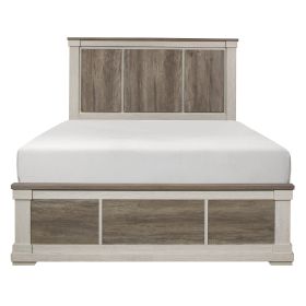 Transitional Bedroom 1pc Full Size Bed Wooden Furniture White and Weathered Gray Finish