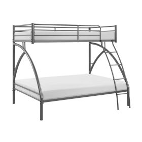 Gray Metal Frame Twin/Full Bunk Bed, Youth Bed, Youth Bedroom Furniture, Easy Assembly