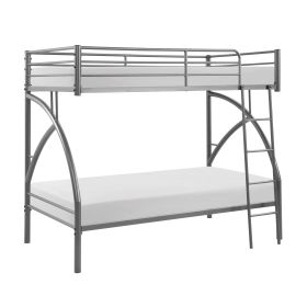 Gray Metal Frame Twin/Twin Bunk Bed, Youth Bed, Youth Bedroom Furniture, Easy Assembly