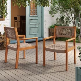 BRAIDED DINING CHAIR Light Brown