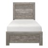 Rustic Gray Finish Twin Size Panel Bed Wooden Bedroom Furniture 1pc, Bed in a Box