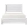 White Finish Queen Size Panel Bed Wooden Bedroom Furniture 1pc, Bed in a Box