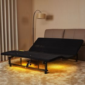 Adjustable Bed Base Frame Head and Foot Incline Quiet Motor King Size Zero Gravity, 4 Ports USB, Under-Bed Nightlight