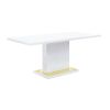 Gaines White High Gloss Finish Dining Table W/Pedestal Base