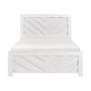 Contemporary White Finish Queen Size Panel Bed Wooden Bedroom Furniture 1pc, Bed in a Box