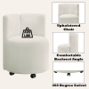 Blayde White Chenille Side Chair with Swivel (Set of 2)