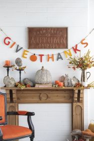 Set of 2, 68" Length Colorful Give Thanks Banner, Home Decor for Harvest Festival Fall Festival & Thanksgiving Table Decorations