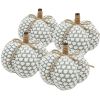 Set of 4, 6x6x5"H Knite Pumpkin, Pumpkin Ornament Decor for Holiday Harvest Festival Fall Festival & Thanksgiving