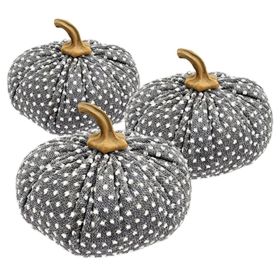 Set of 3, 7.5x7.5x5.5" Pumpkin, Pumpkin Ornament Decor for Holiday Harvest Festival Fall Festival & Thanksgiving