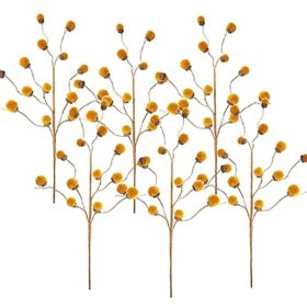 Set of 6, 28" Acorn Spray, Yellow, Botanicals Decor for Harvest Festival Fall Festival & Thanksgiving Table Decorations