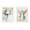 Trendy Decor 4U 2-Piece Vignette Angels We Have Heard on High White Framed Wall Art for Living Room, Holiday Wall Art Print for Home Decor