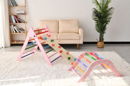 Gardenia Pikler Triangle Set Montessori Toddler Climbing Toys Indoor, Foldable Climbing Toys for Toddlers 1-3 Inside