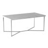 Modern Glam Metal and Faux Marble Coffee Table - Faux White Marble/Chrome