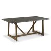 Modern Farmhouse Solid Wood V-Frame Trestle Dining Table - Grey/ Brown