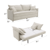 Elisea Beige Fabric Sleeper Sectional Sofa w/ 2 Toss Pillows