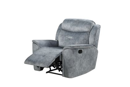 Mariana Silver Gray Fabric Manual Recliner Chair