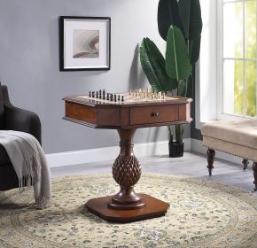 Bishop II Cherry Finish Reversible Chess Checker Game Table w/Game Tray (Chess Fingures Not Included)