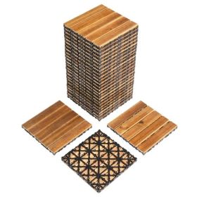 27pcs Wood Interlocking Deck Tiles 11.8"x11.8", Waterproof Flooring Tiles for Indoor and Outdoor