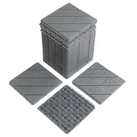 Plastic Interlocking Deck Tiles, 9 Pack, 11.8"x11.8" Waterproof Flooring Tiles for Indoor and Outdoor