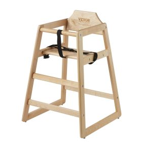 VEVOR Wooden High Chair for Babies & Toddlers, Double Solid Wood Feeding Chair, Eat & Grow Portable High Chair, Easy to Clean Baby Booster Seat