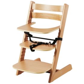 VEVOR Wooden High Chair for Babies & Toddlers, Convertible Adjustable Feeding Chair, Eat & Grow High Chair with Tray