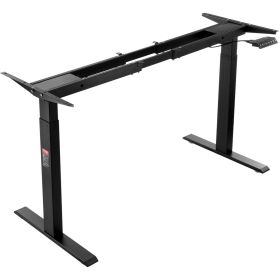 VEVOR Standing Desk Frame Dual Motor, Adjustable 27.6"-46.1" Height & 43.3"-70.1" Length Electric Stand Up Computer Desk Legs