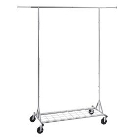 VEVOR Clothes Rack with Wheels, Heavy Duty Clothing Garment Rack, Commercial Clothing Rack for Hanging Clothes with Bottom Storage Area