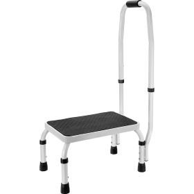 VEVOR Step Stool 1-Step 330lbs Capacity, 3 Adjustable Height with Handle Steel Step Ladder, Portable Toddler Step Stools for Adults