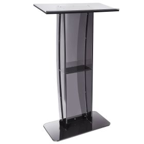 VEVOR Acrylic Podium, 47" Acrylic Podium Stand with Wide Reading Surface & Storage Shelf