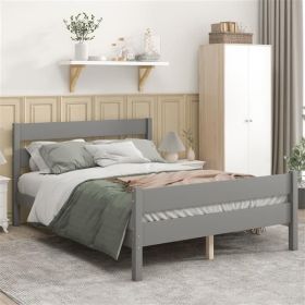 Full Bed with Headboard and Footboard,Grey