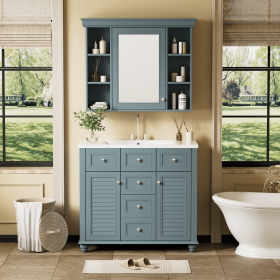 36'' Bathroom Vanity with Medicine Cabinet, Modern Mirror Cabinet with Adjustable Shelf