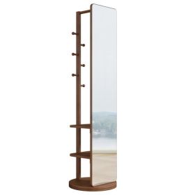 Full-length mirror solid wood + rubber wood + glass, 65.7*17.7in(mirror width:13.7in) Large mirror for viewing the whole body