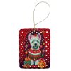 Westie Holiday Christmas Porcelain Ornament Christmas Tree Hanging Decorations for Home Christmas Holiday, Rectangle, Gift, Multicolor