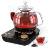 Compact Tea Maker Electric Glass Kettle, Dual Methods of Steaming and Brewing with Temperature and Timer Programs