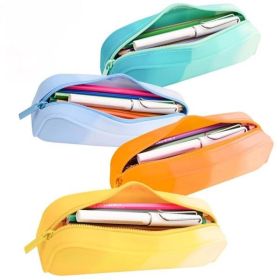 4Pcs Pencil Case Pencil Pouches Silicone Waterproof Pen Bag for School Office Supplies