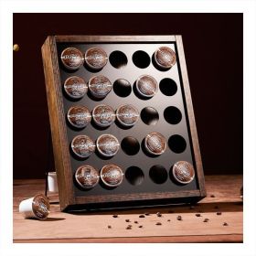 K Cup Holder, Kcup Coffee Pods Holder, Wooden K Cup Holders Holds 25 Pods, K Cup Storage Rack Made of Wood and Acrylic