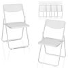 6 Pack Plastic Folding Chairs, Lightweight Stackable Commercial Chairs, Portable Event Seats Indoor Outdoor for Home Event Party Picnic School Wedding