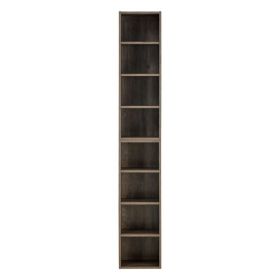 8-Tier Media Tower Rack, CD DVD Slim Storage Cabinet with Adjustable Shelves, Tall Narrow Bookcase Display Bookshelf for Home Office