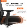 VEVOR Ergonomic Office Chair with Slide Seat, Desk Chair with Mesh Seat, Angle and Height Adjustable Home Office Chair with Back and Lumbar Support