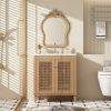 30 Inch Bathroom Vanity with Resin Sink, Freestanding Bathroom Vanity Set with Hidden Drawer, Storage Cabinet for Bathroom