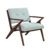 30" Mid-Century Modern Accent Chair with Plush Cushions, Angled Arm Design, and Sturdy Solid Wood Frame – Perfect for Cozy Living Room, Bedroom