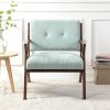 30" Mid-Century Modern Accent Chair with Plush Cushions, Angled Arm Design, and Sturdy Solid Wood Frame – Perfect for Cozy Living Room, Bedroom