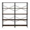 5 Tier Large Book Shelf, Bookcase Home Office Open Bookshelf,Shelves for Living Room, Office Shelf,Vintage Industrial Style Bookshelf with Metal Frame