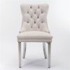 Collection Modern, High-end Tufted Solid Wood Contemporary Velvet Upholstered Dining Chair with Chrome Stainless Steel Plating Legs,Nailhead Trim